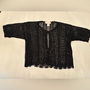 Black Crochet Cardigan